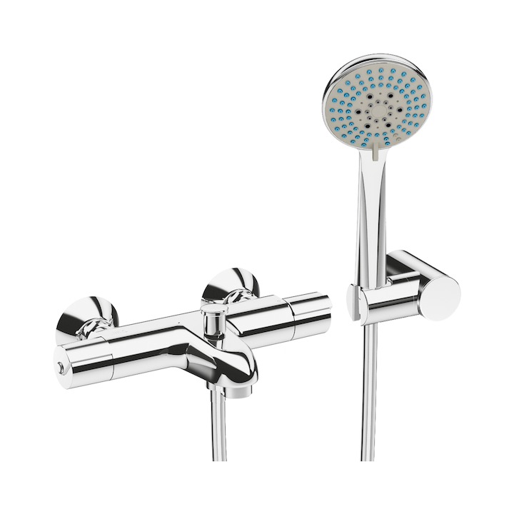 Thermostatic Wall Hung Bathtub Faucet With Shower Set Hand Shower