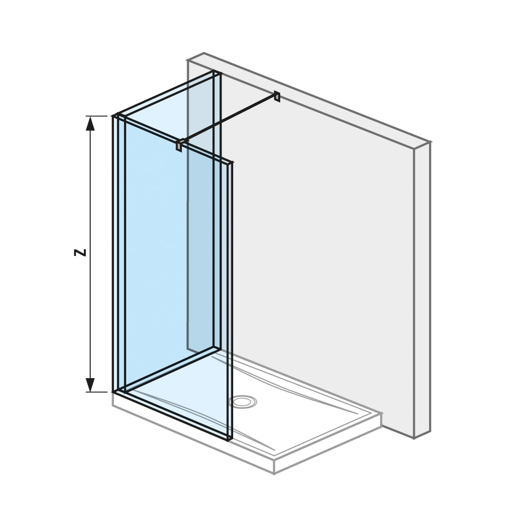 Shower screens, walk-in Silver profile Pure H2694260026681 Jika