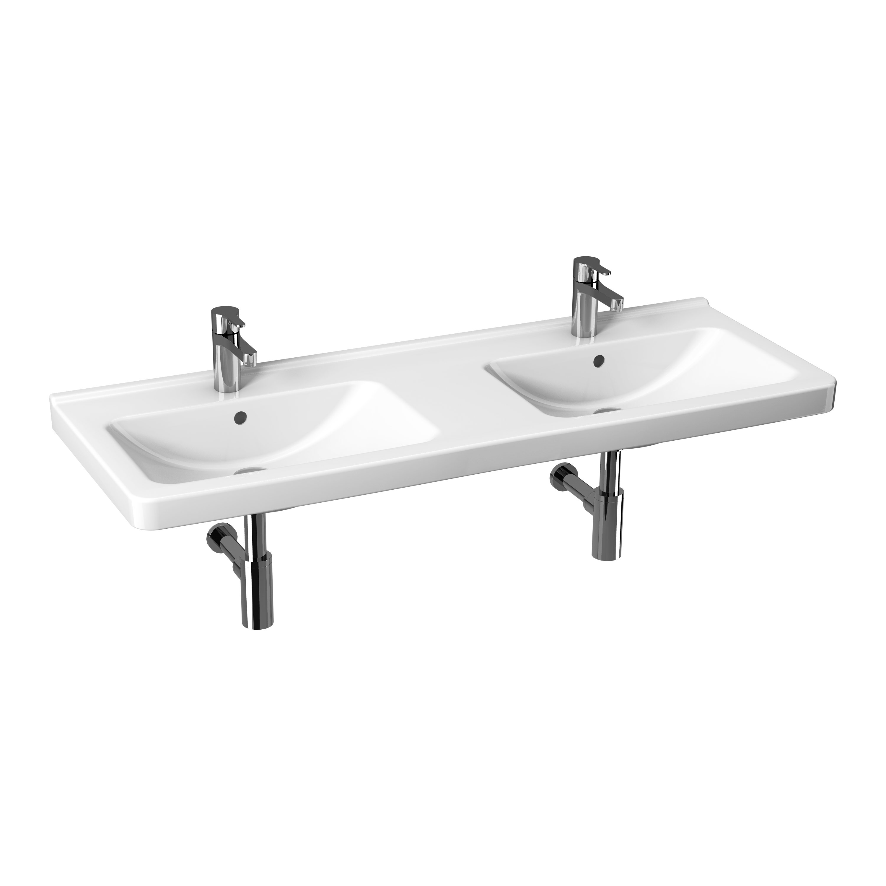 Double washbasins White Cubito H8144200001041 Jika