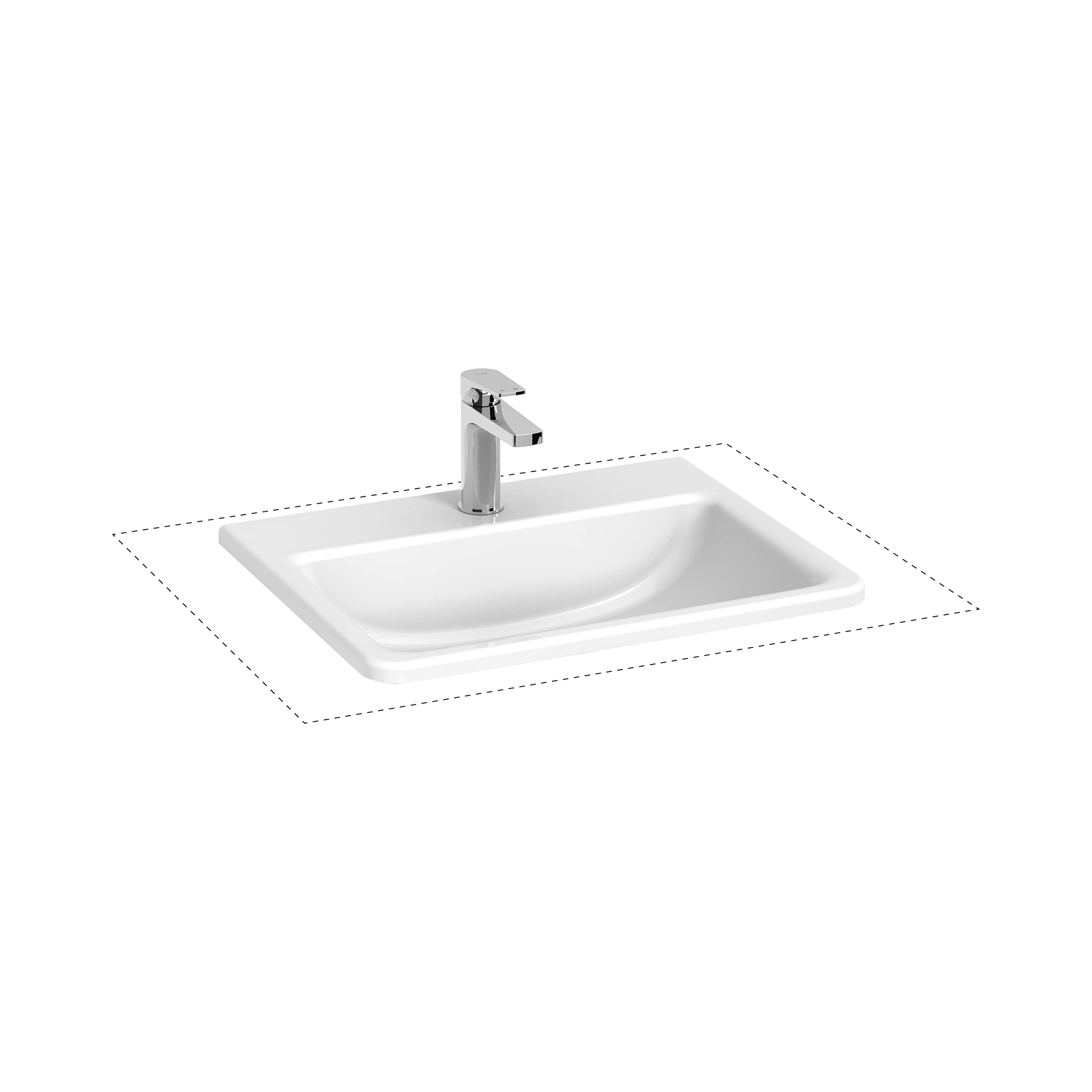 Drop-in and built-in washbasins White Cubito H8189630001301 Jika