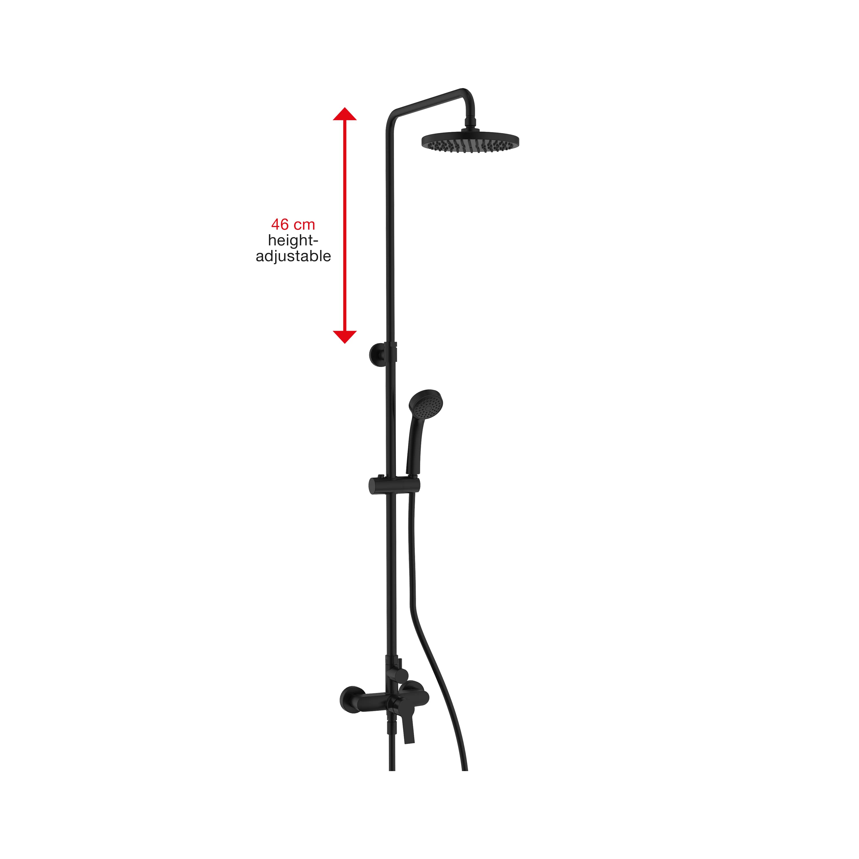 Shower faucets Black matt Cubix H3312I77165311 Jika