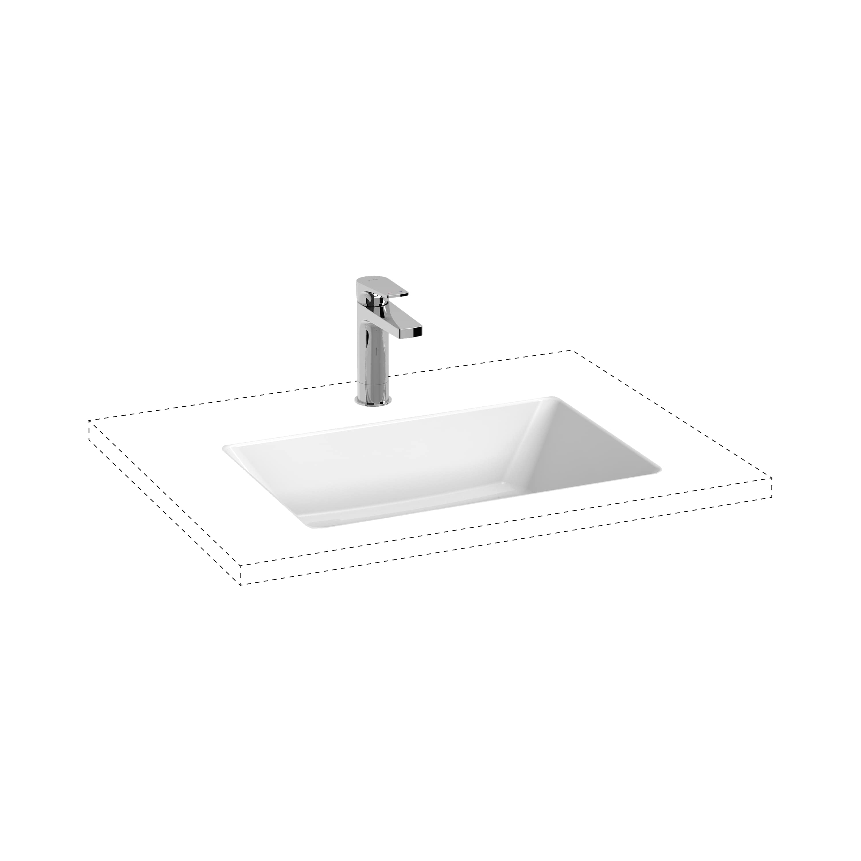 Drop-in and built-in washbasins White Cubito H8164220001091 Jika