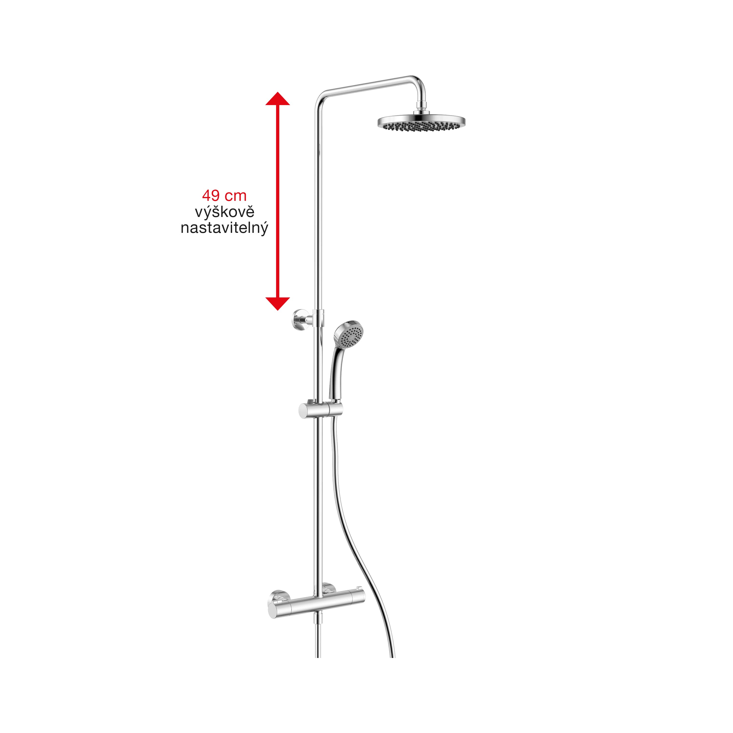 Shower faucets Chrome glossy Cubix H3332I70045311 Jika