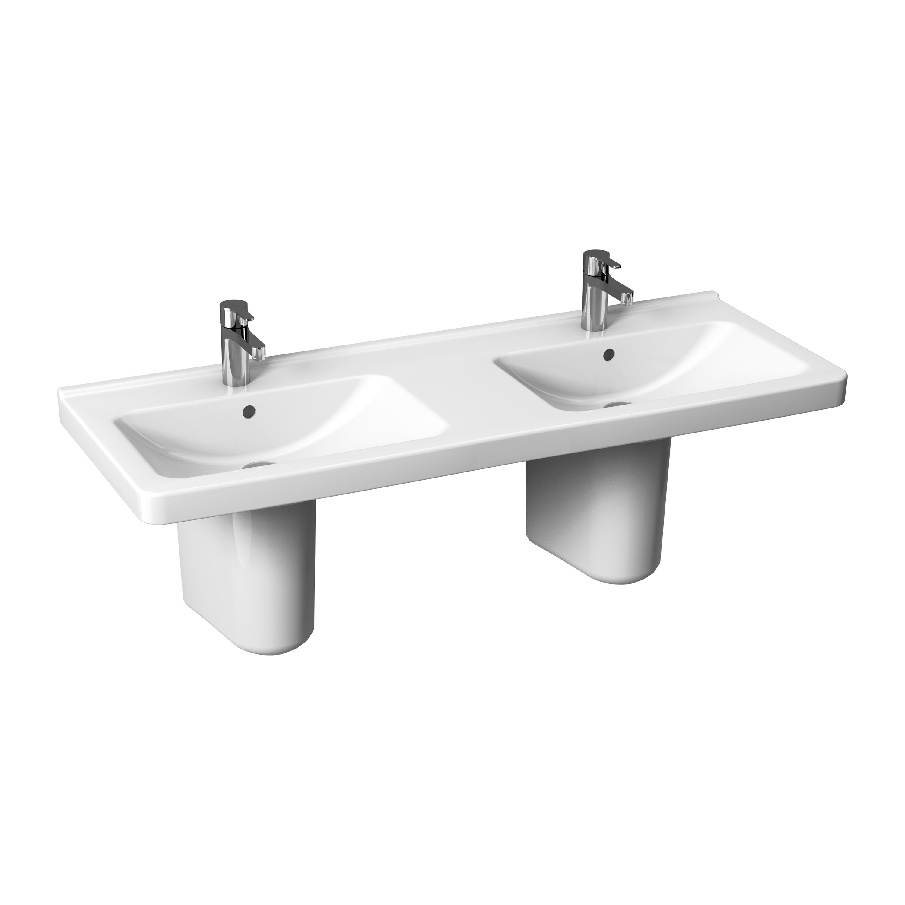 Double washbasins White Cubito H8144200001041 Jika